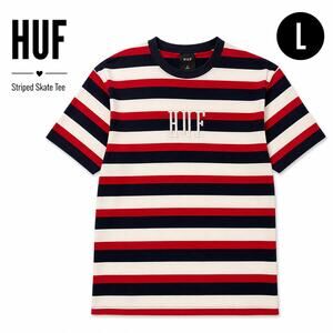 HUF Striped Knit T Shirt Red White Blue Skate Streetwear Mens L